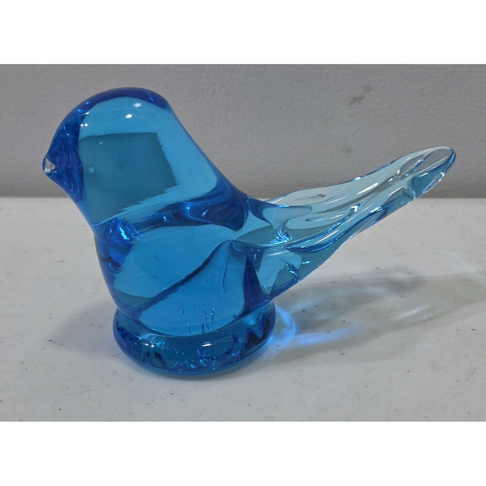 Vintage 1992 Leo Ward Happy Little Glass Bluebird